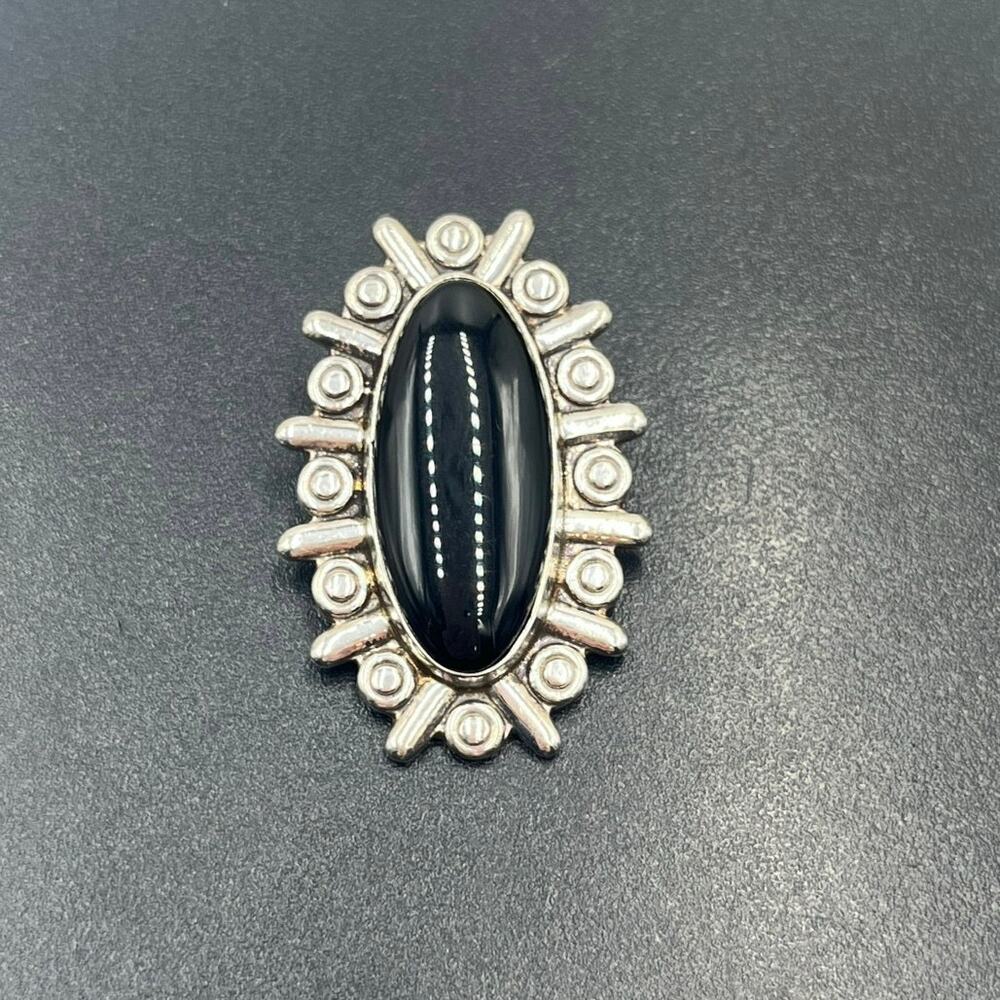 Mexican Black‎ onyx Sterling silver pendant 10.03 grams Signed Mexico 925 C71